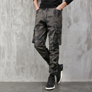 Modern und lässig: Camouflage-Kunstleder-Cargohose für Herren-Cargo Hose- 4