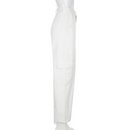 Eleganter Karottenschnitt: moderne Cargohose für Damen in Weiß-Cargo Hose - 