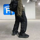 Schwarze Cargo-Jeans mit weitem Bein im Hip-Hop-Stil-Carho Hose - 6