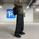 Schwarze Cargo-Jeans mit weitem Bein im Hip-Hop-Stil-Carho Hose - 75