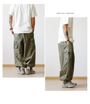 Khakifarbene Baggy-Cargohose für Herren-Cargo Hose- 47