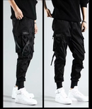 Hochwertige schwarze Cargohose im originalen Streetwear-Stil-Cargo Hose- back