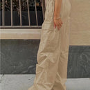 Cargo Hose Beige Damen – Weit & Bequem mit Elastischem Bund