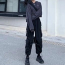 Eleganter Cargo-Style: schwarze Damen-Cargohose im trendigen Look-Cargo hose -25