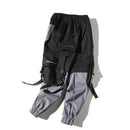 Grau/Schwarze Cargohose mit Gürtel für Herren-Cargo Hose-777