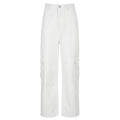 Eleganter Karottenschnitt: moderne Cargohose für Damen in Weiß-Cargo Hose - 