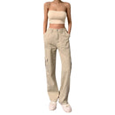 Lässige Beige Cargojeans für Damen-Cargo Hose-
