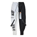 Schwarz-weiße Cargohose für Herren-Cargo Hose - 7171