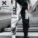 Schwarz-weiße Cargohose für Herren-Cargo Hose - 