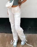 Cargo Hose Beige Damen – Baggy Parachute Streetwear Style