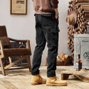 Schwarze Herren-Cargohose aus Baumwolle: lässige Eleganz-Cargo Hose - 1
