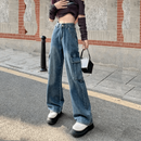 Trendige High-Waist-Cargojeans für Damen-Cargo Hose -