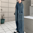 Trendige High-Waist-Cargojeans für Damen-Cargo Hose -4
