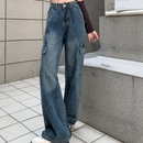 Trendige High-Waist-Cargojeans für Damen-Cargo Hose -3