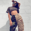 Streetwear-Kunst: Camouflage-Cargohose für Damen-Cargo Hose -17